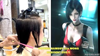 SHORT BOB HAIRCUT  COSPLAY ADA WONG Resident Evil  how to cut short bob  Make Over Hair  update [upl. by Ladnor578]