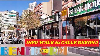 BENIDORM INFO WALK☀️💬📢 Walking to Calle Gerona amp Food Street via Havana amp Spice of life🥩 benidorm [upl. by Chee161]