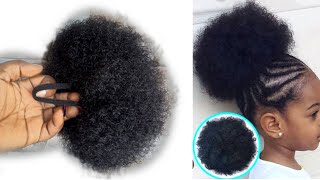 VERY SIMPLE AND EASY WAY TO MAKE AFRO PONYTAIL FOR KIDS [upl. by Croner]