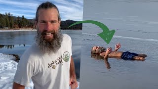 Practicing Ice Man Wim Hof Breathing Techniques in Big Bear Lake [upl. by Ocnarf]