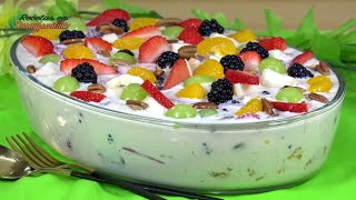 Receta ENSALADA DE FRUTAS CON CREMA para NEGOCIOS RENTABLES desde casa  Recetas en Casayfamiliatv [upl. by Ynafit188]