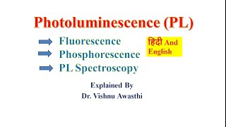 What is Photoluminescence Difference Fluorescence phosphorescence PL Spectroscopy in Hindi [upl. by Nnylatsirk256]