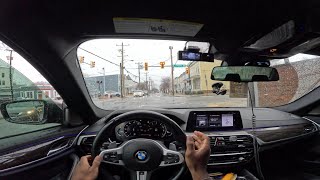 POV TURNED OFF BURBLES IN MY B58 BMW 540 RAW EXHAUST SOUND [upl. by Eberhart]