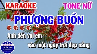 Karaoke Phượng Buồn  Nhạc Sống Tone Nữ Dễ Hát  Karaoke Tuấn Cò [upl. by Ettesel380]