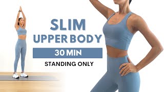 30 MIN SLIM UPPER BODY WORKOUT  Arms Back Abs Armpit [upl. by Feingold]