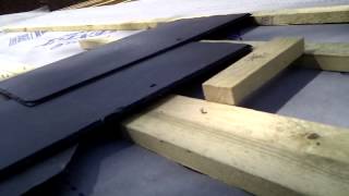 setting out the first row of slates on a pitched roof [upl. by Katushka]