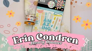 Erin Condren Hourly Planner  Plan with Me w Happy Planner Stickers  Happy Plans Pastel Stickers [upl. by Imoyn]