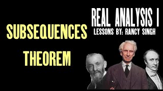 Subsequence Theorem Introduction Real Analysis [upl. by Halonna735]