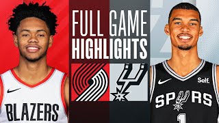 TRAIL BLAZERS at SPURS  FULL GAME HIGHLIGHTS  January 26 2024 [upl. by Aztinay391]