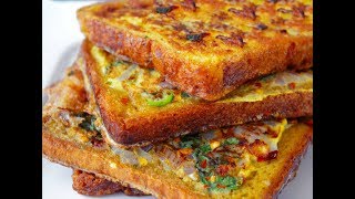 Masala French Toast Quick Easy Spicy recipe [upl. by Achilles]