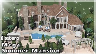 BLOXBURG Mega Summer Mansion Speedbuild NO LARGE PLOT  Roblox House Build [upl. by Merwyn]