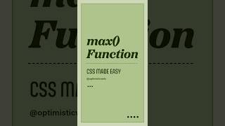 Decoding the CSS max Function for Responsive Web Designs [upl. by Elfreda]