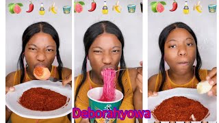 spicy noodles with spicy guava asmr [upl. by Clyte]