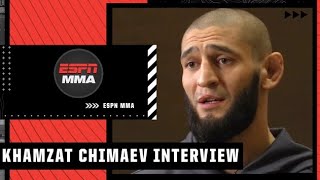 Khamzat Chimaev talks fight vs Li Jingliang and opens up about his childhood  UFC 267  ESPN MMA [upl. by Nnylg780]