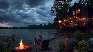 Nature Melody🌻Afternoon Ambient For Relax Healing Meditation with Lakeside amp Campfire Sounds [upl. by Nealson]