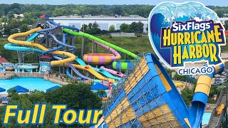 Six Flags Hurricane Harbor Chicago Great Americas Water Park  Full Tour amp Guide [upl. by Yorgo]