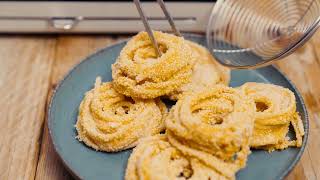 FRITTIERTE SPAGHETTIKÖRBCHEN MIT WÜRZIGEM GORGONZOLA GU [upl. by Lleinad]