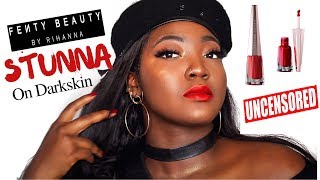 FENTY BEAUTY STUNNA UNCENSORED REVIEW  WEAR TEST [upl. by Ydarb]