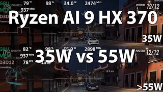 Ryzen AI 9 HX 370  35W vs 55W cTDP  Gaming Performance Comparison [upl. by Tiler]