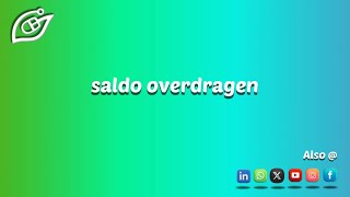 Saldo overdragen van deposit to balance Nederlands [upl. by Radbourne]