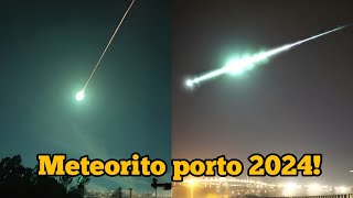 Incredible footage of the falling meteor in Portugal  meteorito porto 2024 [upl. by Eitsyrhc]