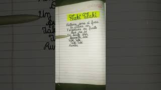 Taki Taki lyrics written music song handwriting like and subscribe [upl. by Sobmalarah526]