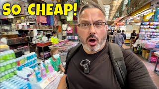 Shopping At The CHEAPEST Market In Bangkok Thailand [upl. by Ajam214]