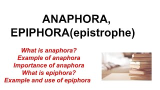 What is Anaphora  What is Epiphora [upl. by Malarkey61]