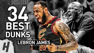 LeBron James GREATEST 34 DUNKS of HIS CAREER  34th Birthday Celebration [upl. by Atilek]