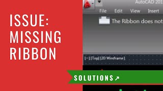 Autocad Problems amp Solutions  Fix Missing Ribbon [upl. by Charpentier]