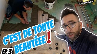 Etanchéité de douche italienne poser du carrelage en chevron etcPart 3 [upl. by Adnovaj]