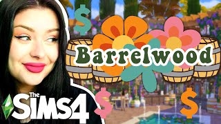 Building Barrelwood Park in BLOOMCREST 🌻 Each Lot Increases in BUDGET in The Sims 4 [upl. by Yeltnarb]