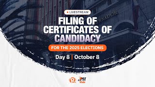 Filing of certificates of candidacy for 2025 Philippine elections  Day 8 October 8 [upl. by Adlesirc]