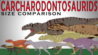 Dinosaurs Size Comparison Carcharodontosaurids  Extinct Deadly Animals [upl. by Etteroma]