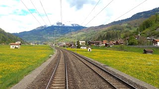 ★ 4K 🇨🇭Davos Platz  Klosters Platz  Landquart cab ride Switzerland 052021 [upl. by Riba]