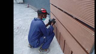 Wood Plastic Composite Gate Cladding Installation  Residential Project [upl. by Ailed34]