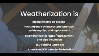 Weatherization for Home Comfort [upl. by Itnahs]