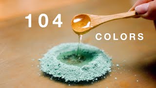 MAKING PAINT💧 104 COLORS  art asmr [upl. by Ahsinam298]