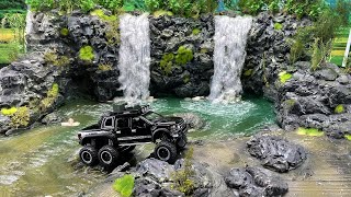 How To Make UntraRealistic Diorama Waterfall Epoxy Resin Art  Clay Artist [upl. by Ynitsed]