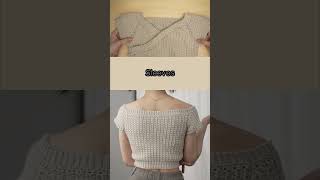 How to Crochet Wrap Crop Top in 5 Easy Steps crochet crocheting crochettutorial crochetpattern [upl. by Anial403]