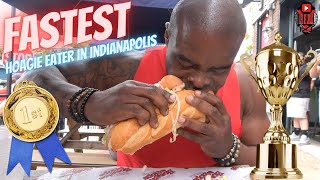 FASTEST Hoagie Eater in Indianapolis  Hoagies amp Hops  Hoagie Contest 2023 [upl. by Spancake62]