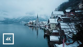 Snowy Scenic Walk in Hallstatt Austria Morning Binaural Winter Sounds ❄️ [upl. by Htial343]