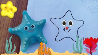 how to draw starfish step by step starfish drawing drawing for kids [upl. by Noll356]