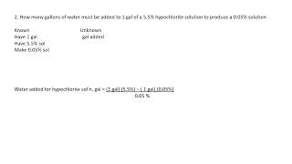 Chemical Dilutions Hypochlorite [upl. by Rowley]