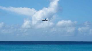 KLM 747 in the FACE Landing at Princess Juliana Airport St Marteen [upl. by Irrot145]