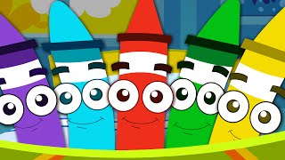 Five Little Crayons  Nursery Rhymes For Babies  Songs For Kids And Childrens [upl. by Ahsauqram968]