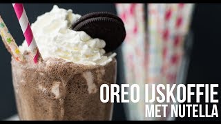 RECEPT Oreo IJskoffie met Nutella  OhMyFoodness [upl. by Hoopen]