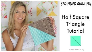 Beginner Quilting  Half Square Triangle Tutorial [upl. by Arv306]