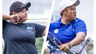 Lyan Viktoriya v Huang IJou – compound women bronze  Bangkok 2023 Asian Archery Championships [upl. by Nahej]