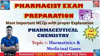 Haematinics amp Medicinal Gases MCQs  Pharmaceutical Chemistry  Important MCQs With Explanation [upl. by Yecnuahc]